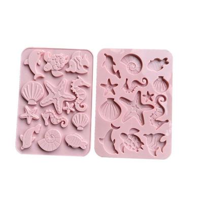 Silicone Fish Dolphin Cake Mold Seahorse Shell Mould Sea Turtle Cake Border Fondant for Kitchen Baking Decoration Molds