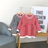 Girls' Dress Children's Long-Sleeved Plaid Baby Pastoral Skirt