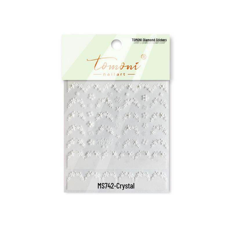 Tomoni Crystal Diamond Nail Stickers - Japanese Collaboration with Floral French Designs