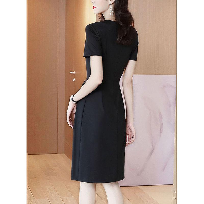 Retro irregular medium and long dress, high-end dress, women's summer design, meat-covering and thin A-word skirt