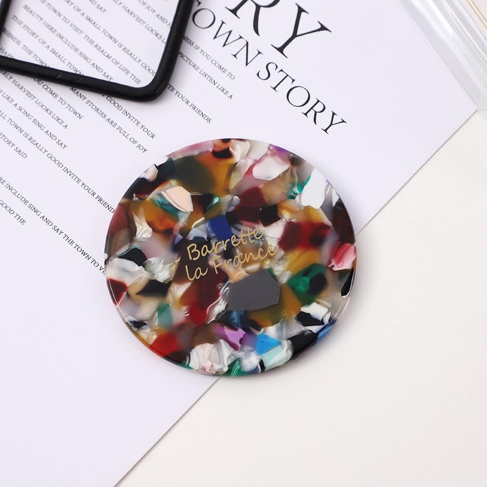 Custom Logo Multi-color Portable Round Makeup Mirror with Vinegar Design