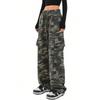 Vintage Hip Hop Camouflage Ležérní Cargo Dlouhé Kalhoty Pro Ženy