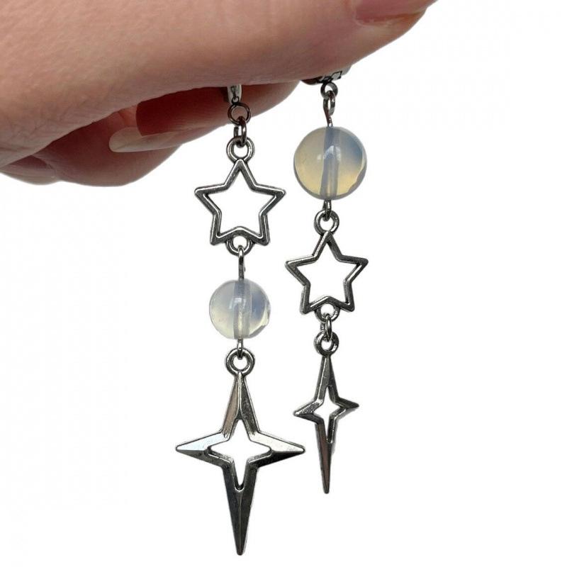 Polaris Mismatched Opal Earrings - Hypoallergenic Y2K Goth Fashion Dangles