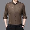 Men's Long Sleeve Shirt Men's Autumn Fashion Korean Version of Middle-aged Casual All-match Seamless Elastic Shirt Men