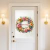 Welcome Wreath Static Cling Window Sticker Self-Adhesive Removable Bedroom Living Room Balcony Glass Door Home Decor Art