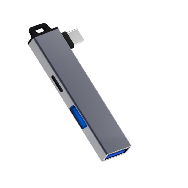 Portable Aluminum Alloy USB C Hub Type C to Type C and Double USB Adapter for Enhances Connectivity on Multiple Systems