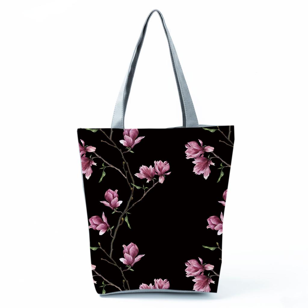 High Capacity Shoulder Bag Shopping Bags Bright Colors Floral Print Handbag Casual Travel Multi Functional Beach Bag Commuting Tote Bag