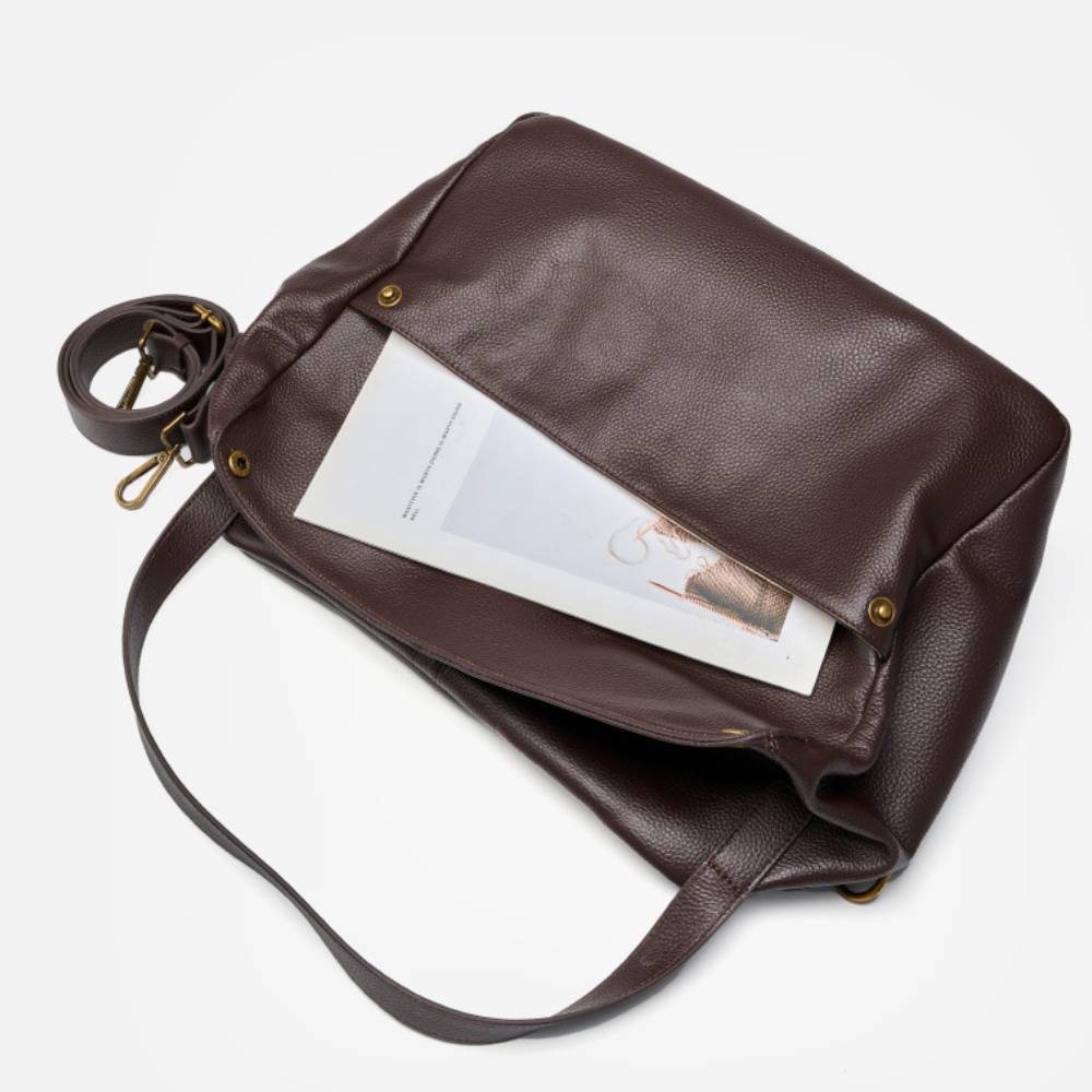 Large Capacity Shoulder Bag Genuine Leather Women's Work Tote Bag Handbag