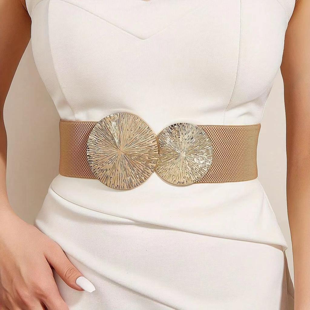 Women Wide Elastic Waist Belt Vintage Stretchy Belt Waistband for Ladies Dresses