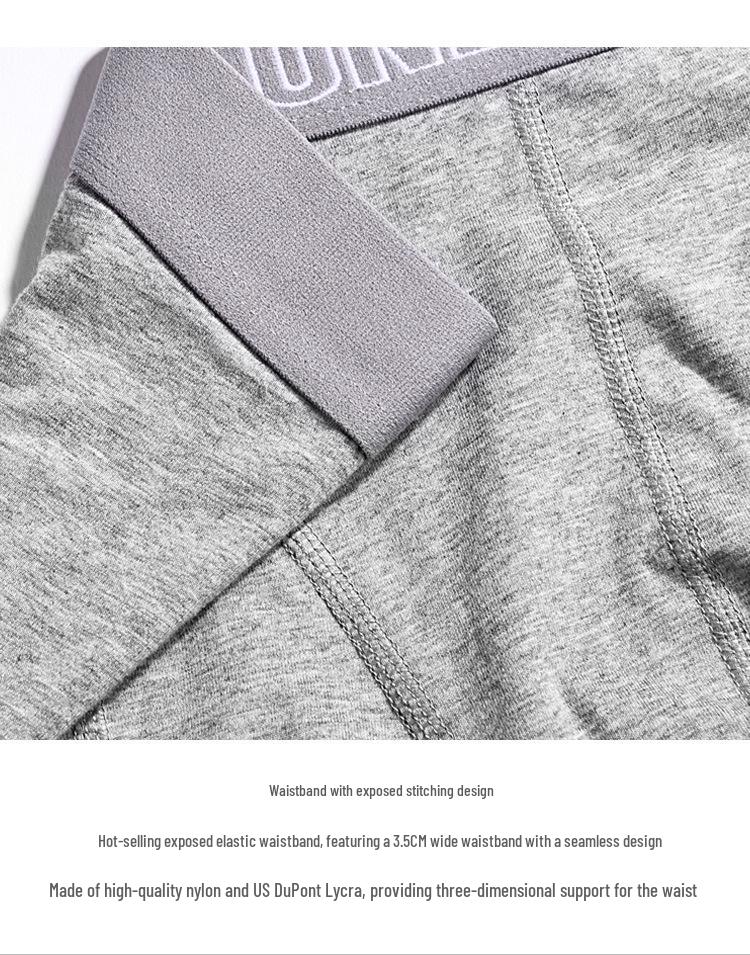 Men's Pure Cotton Mid-Waist Loose Boxer Briefs - Comfortable, Breathable, Plus Size Trunks (Long)