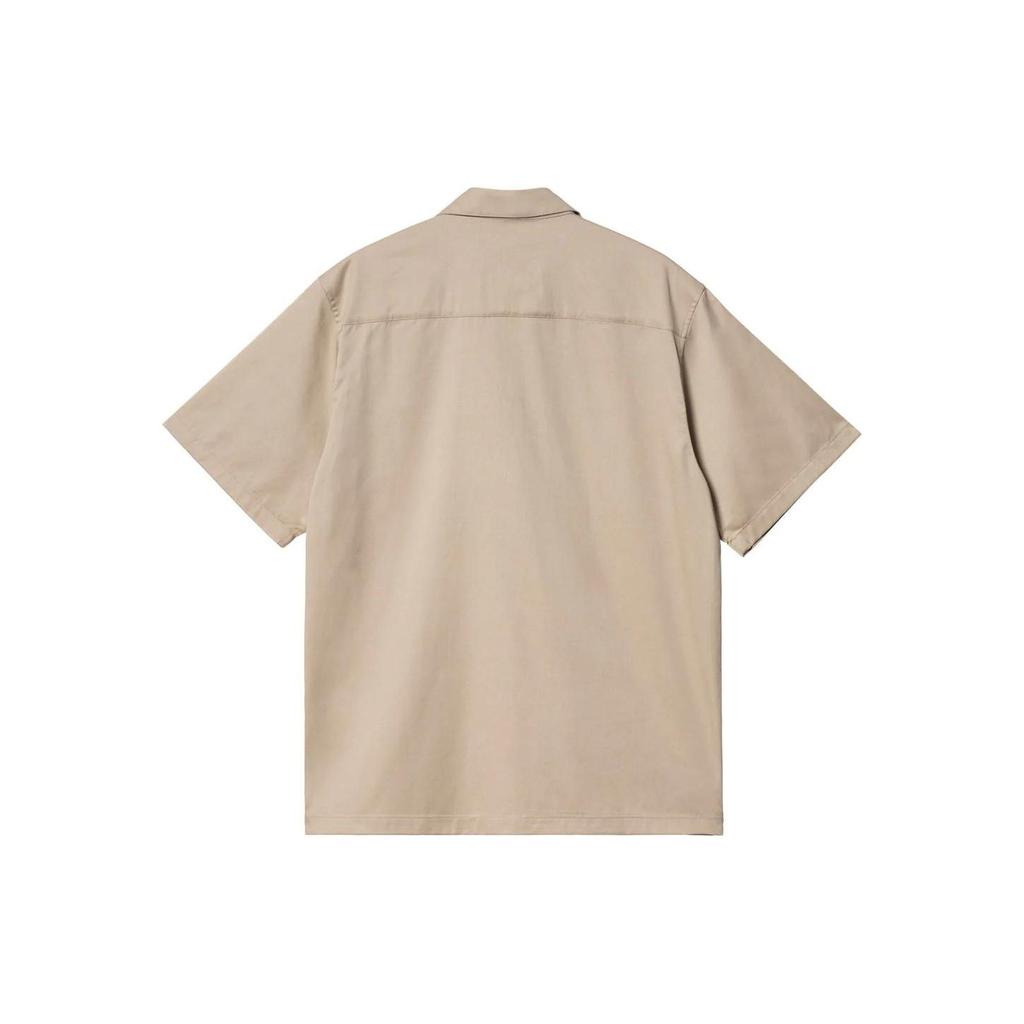 Carhartt WIP Solid Color Button Down Letter Short Sleeve Shirt Women shirts Beige I031465-WAW