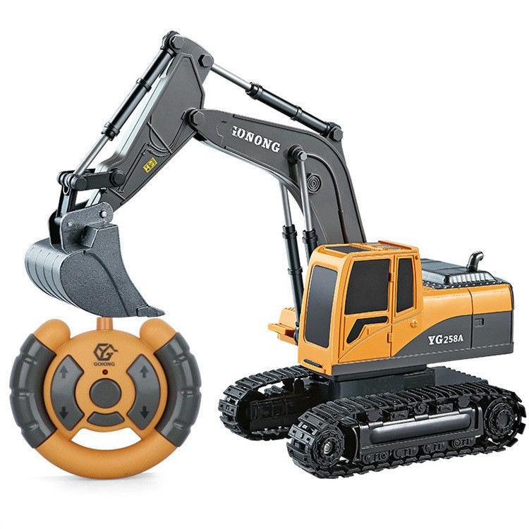 Free Shipping Remote Control Alloy Excavator, Engineering Vehicle, Dump Truck & Bulldozer Toy for Kids