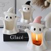 Cartoon Candlestick Ceramic Ghost Candlestick Halloween Ghost Candle Holder Home Desktop Decorative Ornaments Handicraft
