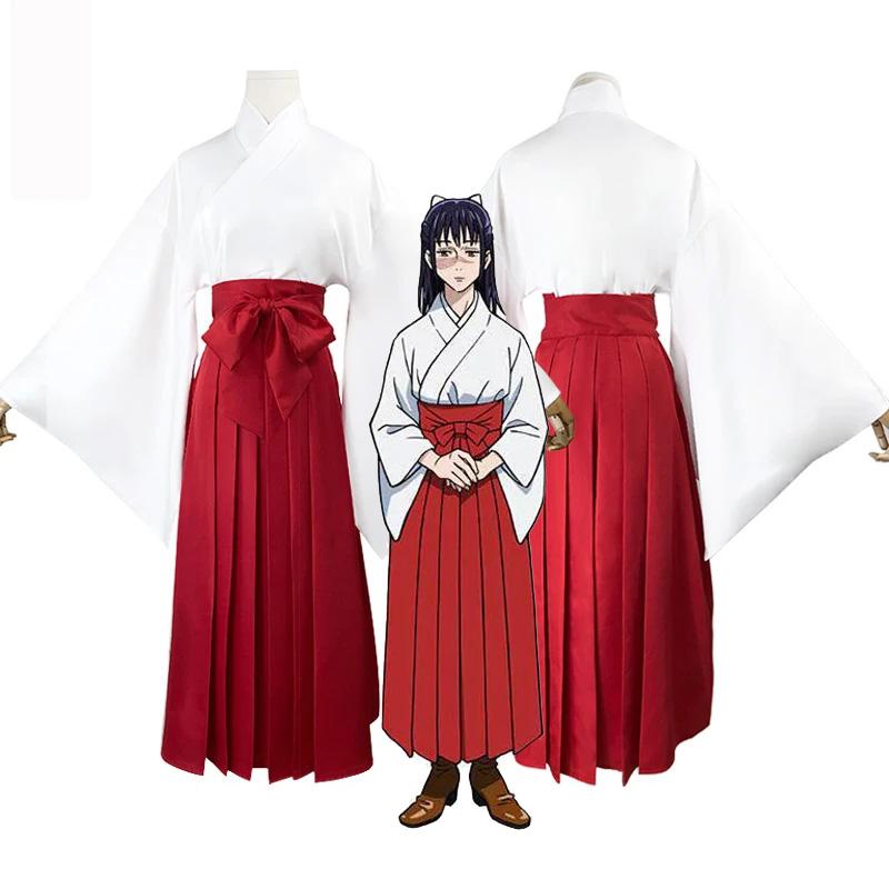 

Костюм для косплея аниме «дзюдзюцу кайсен» Iori Utahime, платье-кимоно для косплея, вечерние наряды на Хэллоуин, топы, красная юбка
