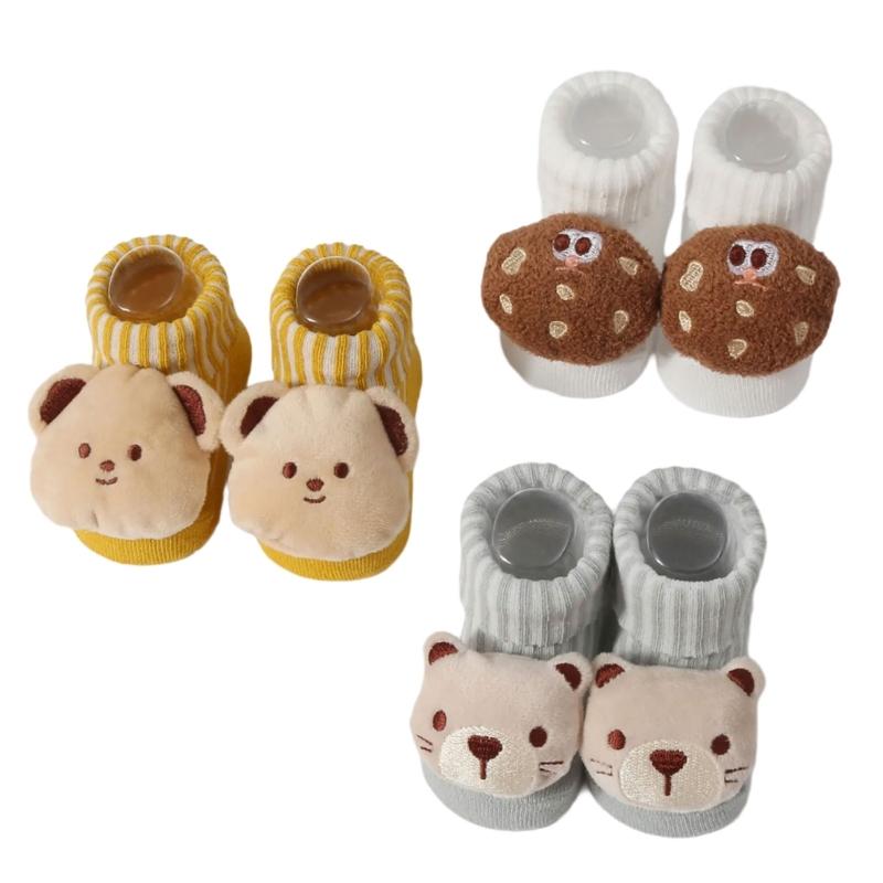 Baumwollstricksocken für Babys mit Zeichentrickfiguren Unisex Babysocken Cartoon-Themenstricksocken für Jungen Mädchen