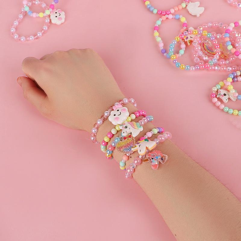 5pcs Rainbow Unicorn Colorful Beads Bracelet Kids Birthday Party Favors for Guest Goodie Bag Pinata Filler Girls Christmas Gift