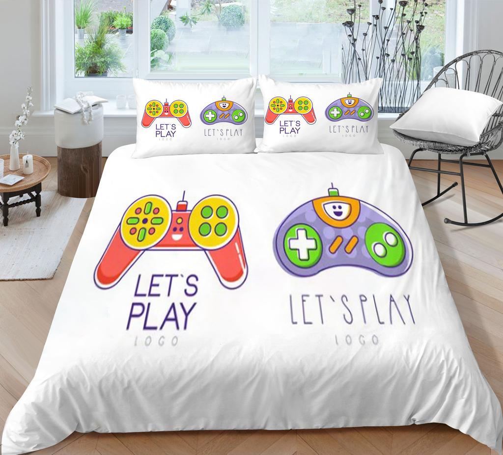 Quilt Cover Pillowcase Two Or Three-Piece Gamepad Series 3D Digital Printing Polyester Fabric