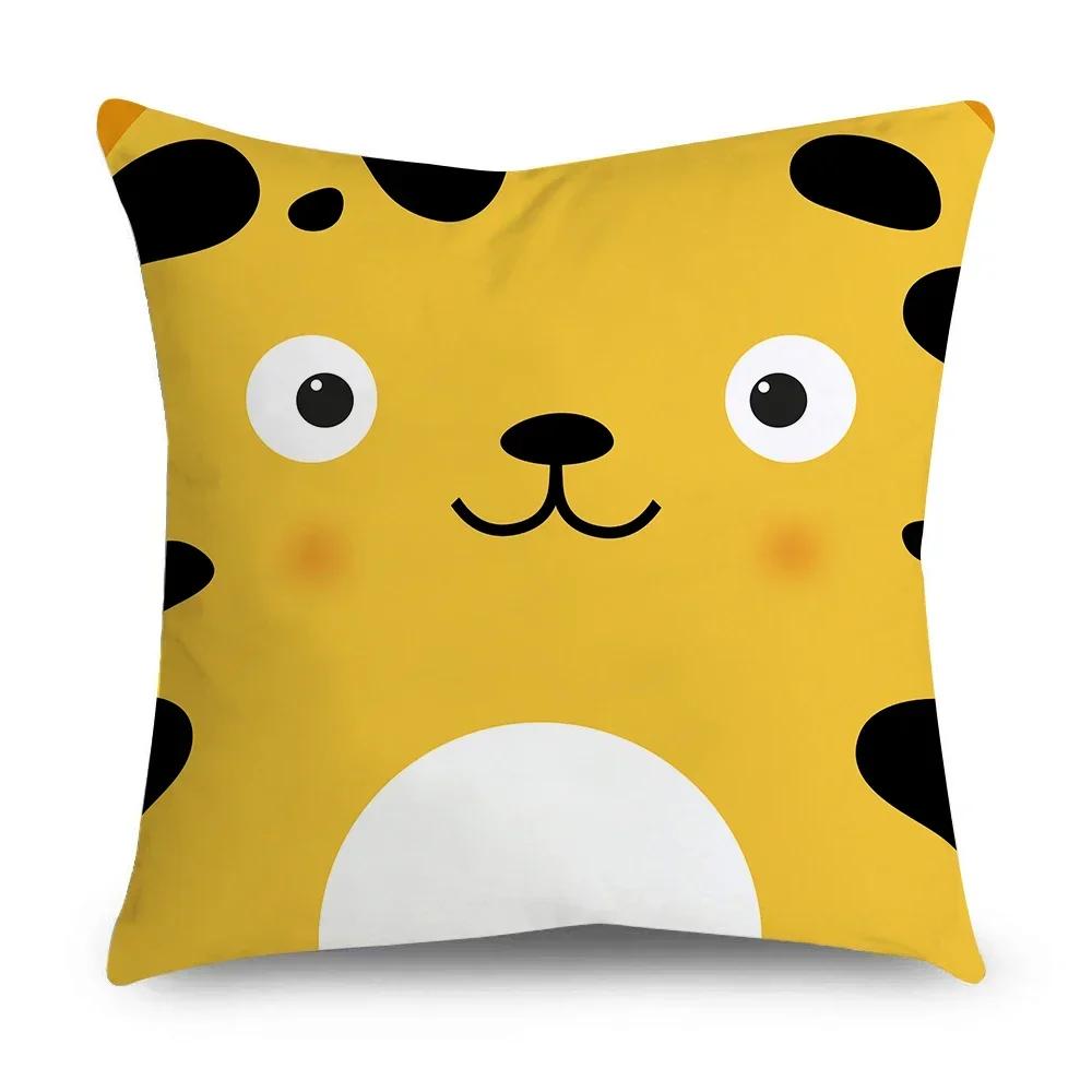 Cute Panda Cushion Cover cartoon Animal Short velvet Pillowcase For Living Room Car Sofa Chair Decorative Pillow covers 45*45cm