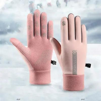 1 Pair Waterproof Touchscreen Ski Gloves Unisex Winter Sports Thermal Fleece Lined Cold Resistant for Men Women Outdoor