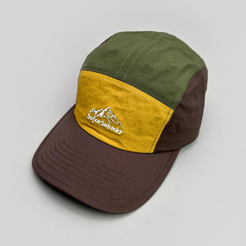 Retro Embroidery Light Board Contrasting Color Baseball Cap For Men And Women Outdoor Sports Quick-Drying Couple Sunshade