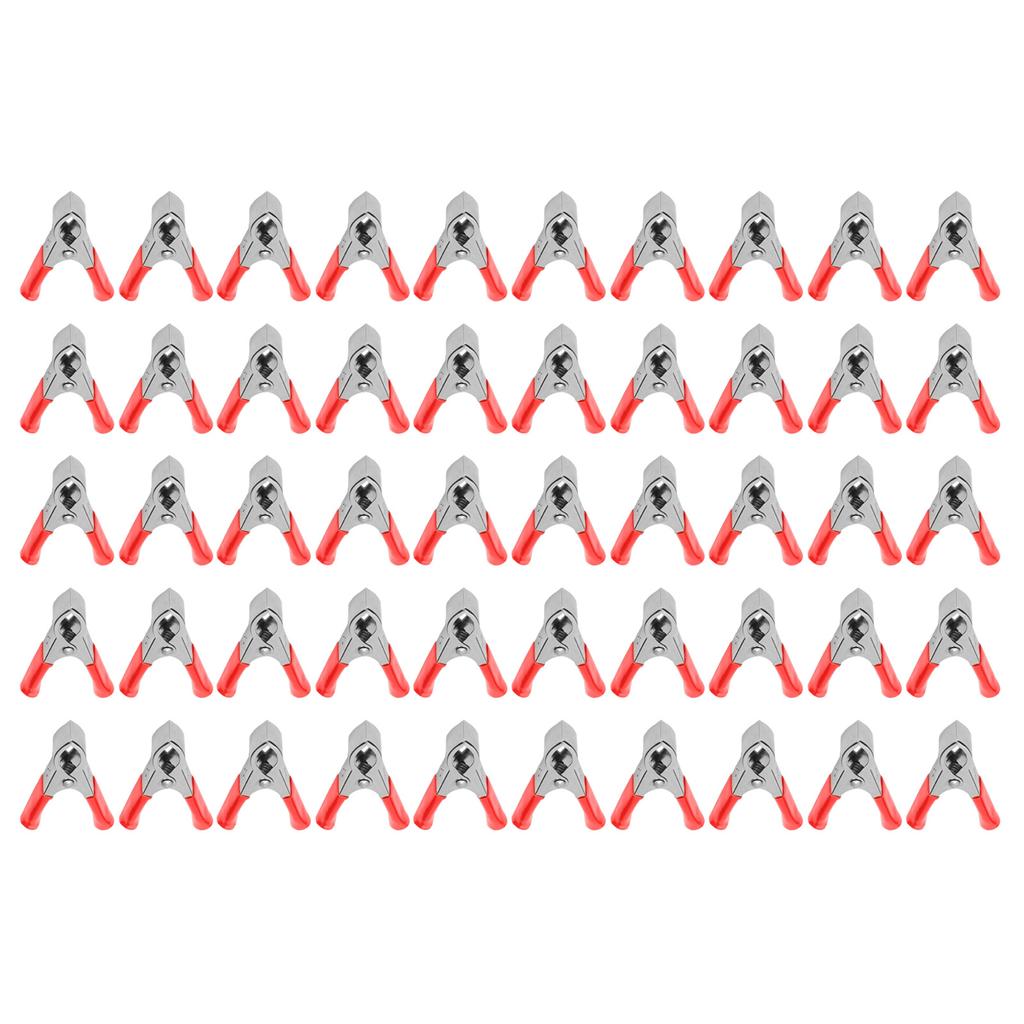 50pcs Battery Cable Clamp 300W Power Inverter Clip 30A Steel PVC Insulated Safety Electrical Test ToolsRed