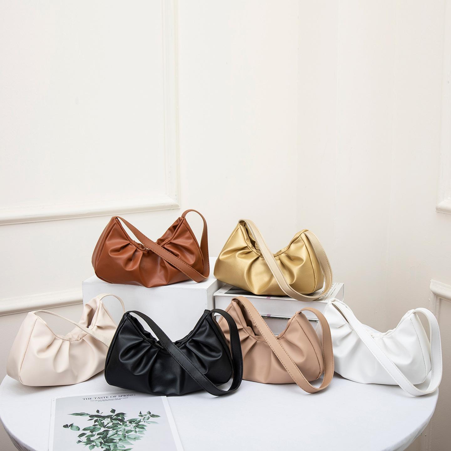 

JYL TS Женские сумки на ремне Сумка-пельмень 070 Подмышечная ПУ Плиссированная легкая сумка электрические индиго