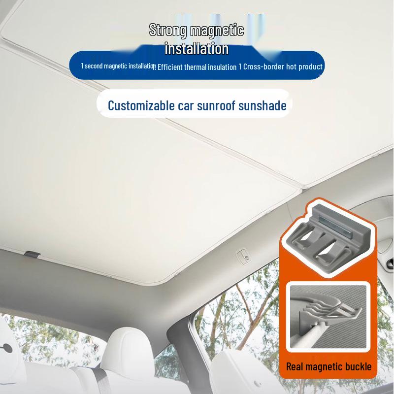 Magnetic Sunshade for Tesla Model 3 Roof: Heat Insulation & Skylight Protection