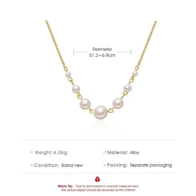 Women's Pearl Necklace Pendant Neck Chain Simple Gold Color Beads Charm Choker Jewelry On The Neck Collar Accessories for Women