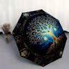 Verzauberter Baum des Lebens Mandala Regenschirm, Tragbarer 3-Fach-Regenschirm für Damen & Herren, Weihnachtsgeschenk ES251