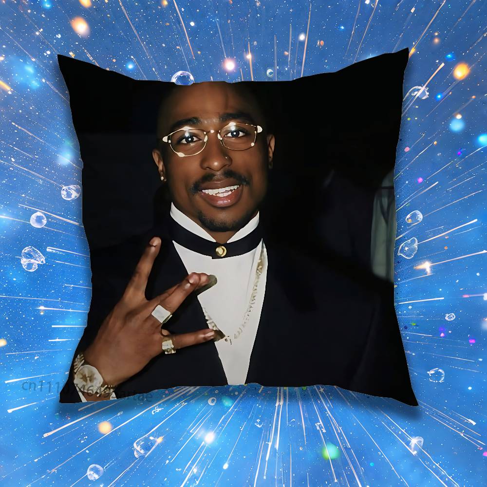 Rap Legend 2Pac Pillow Case Living Room Sofa Cushion Cover Suitable For Home Bedroom Room Decoration