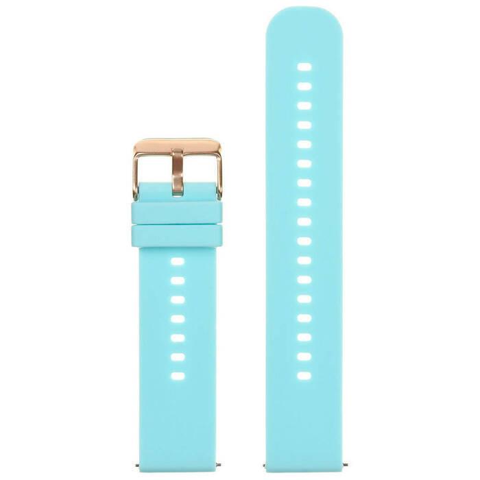 Rubberen Horlogeband U27 - Blauw/Rosegoud - 22 mm