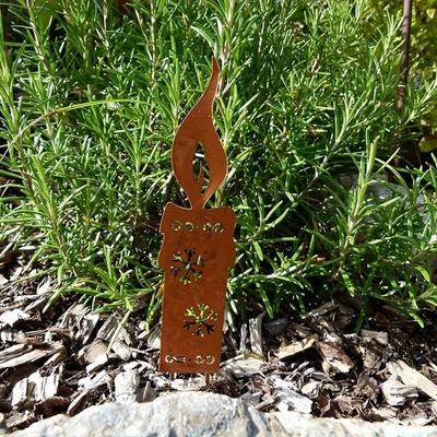 Rustic Candle Silhouette: Modern Christmas Garden Stake - Iron Stake for Your Garden. No Batteries. Brings Christmas Cheer.