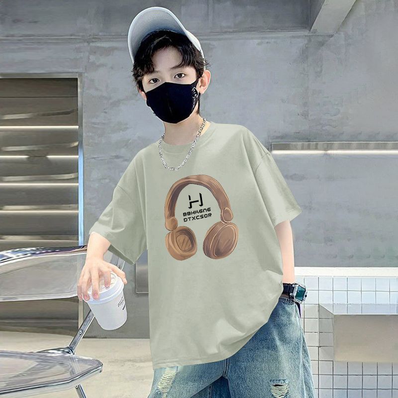 Jungen Kurzarm T-Shirt Sommer Cartoon Rundhals Kinder Baby Halbarm Oberteil