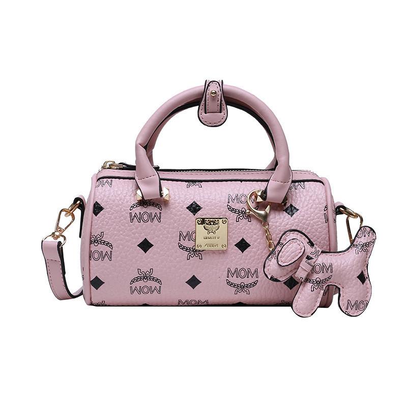 

IELGY Бостонская сумка-тоут в форме цилиндра с надписью, сумка через плечо розовый