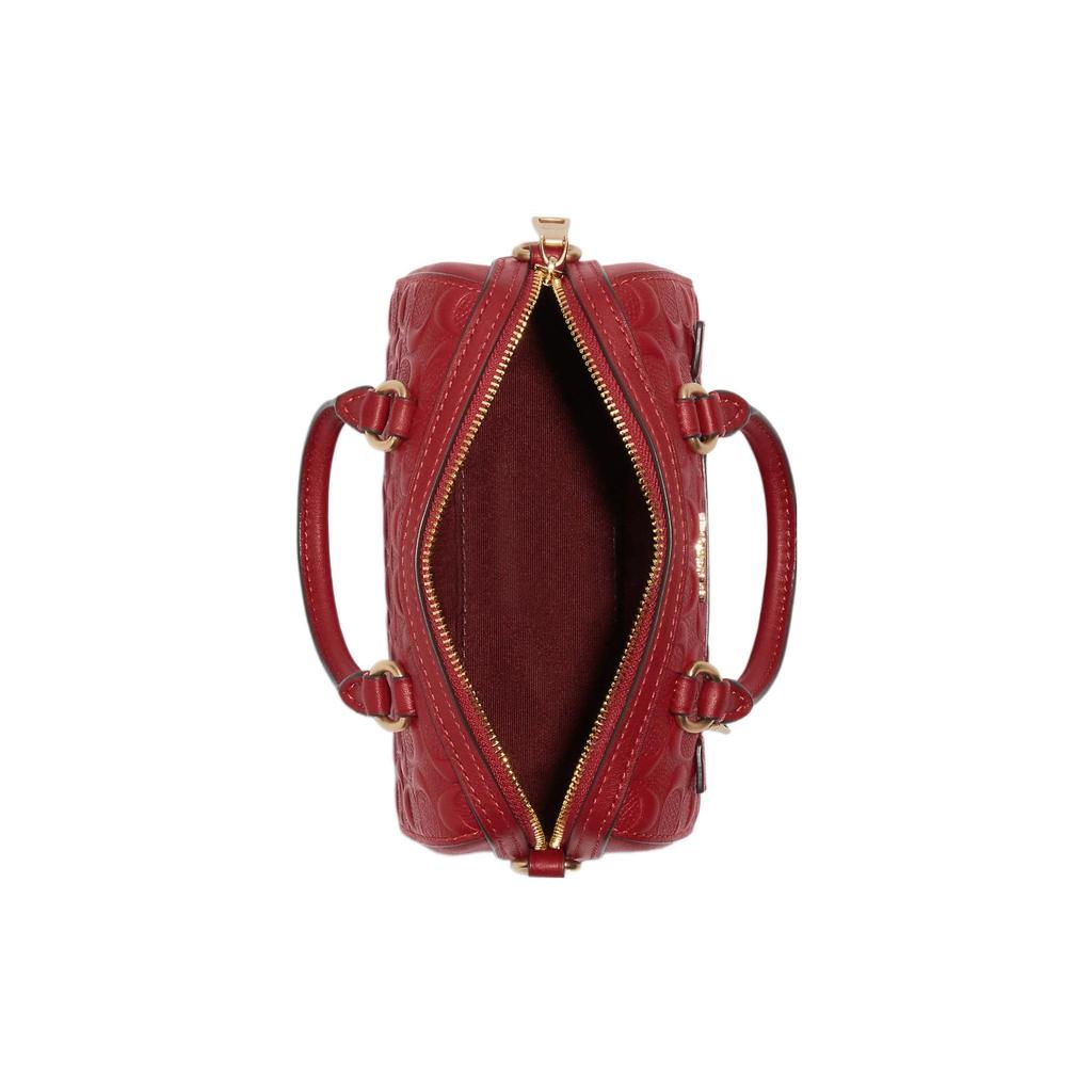 Coach Rowan 15 Signature Embossed Pattern Letter Logo Smooth Calfskin Shoulder Crossbody Tote Mini Women Handbags Red CC944-IMF8Q