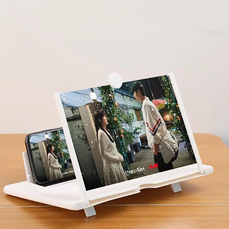 HD Magnifying Screen Stand for Phones, Phone Holder Tablet Adapter, Hands-Free Eye-Friendly Foldable Portable, Adjustable Holder, Compact Design