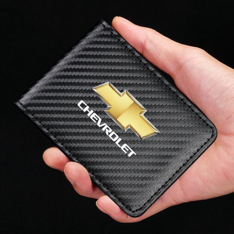 AABHI1 Car Sticker Carbon Fiber Car Driving License Package Cover For Chevrolet SS Z71 RT Captiva Colorado Cruze Spark Malibu Trax