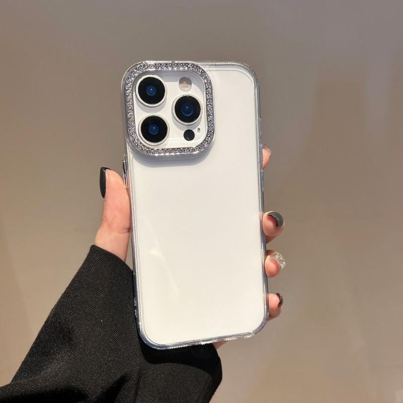 Flash Diamond Lens Ring Suitable IPhone 15om Transparent Case 16promax Phone Apple 14 Anti Drop Protective