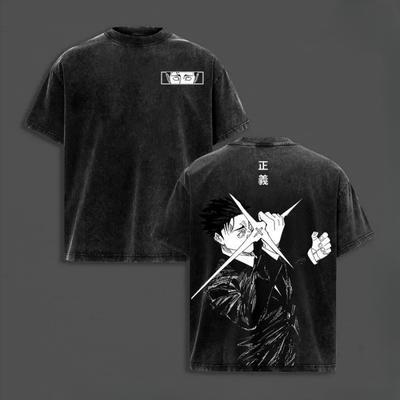 Anime 'Jujutsu Kaisen' Hiromi Natsukura Graphic T-Shirt, Washed Cotton Short Sleeve