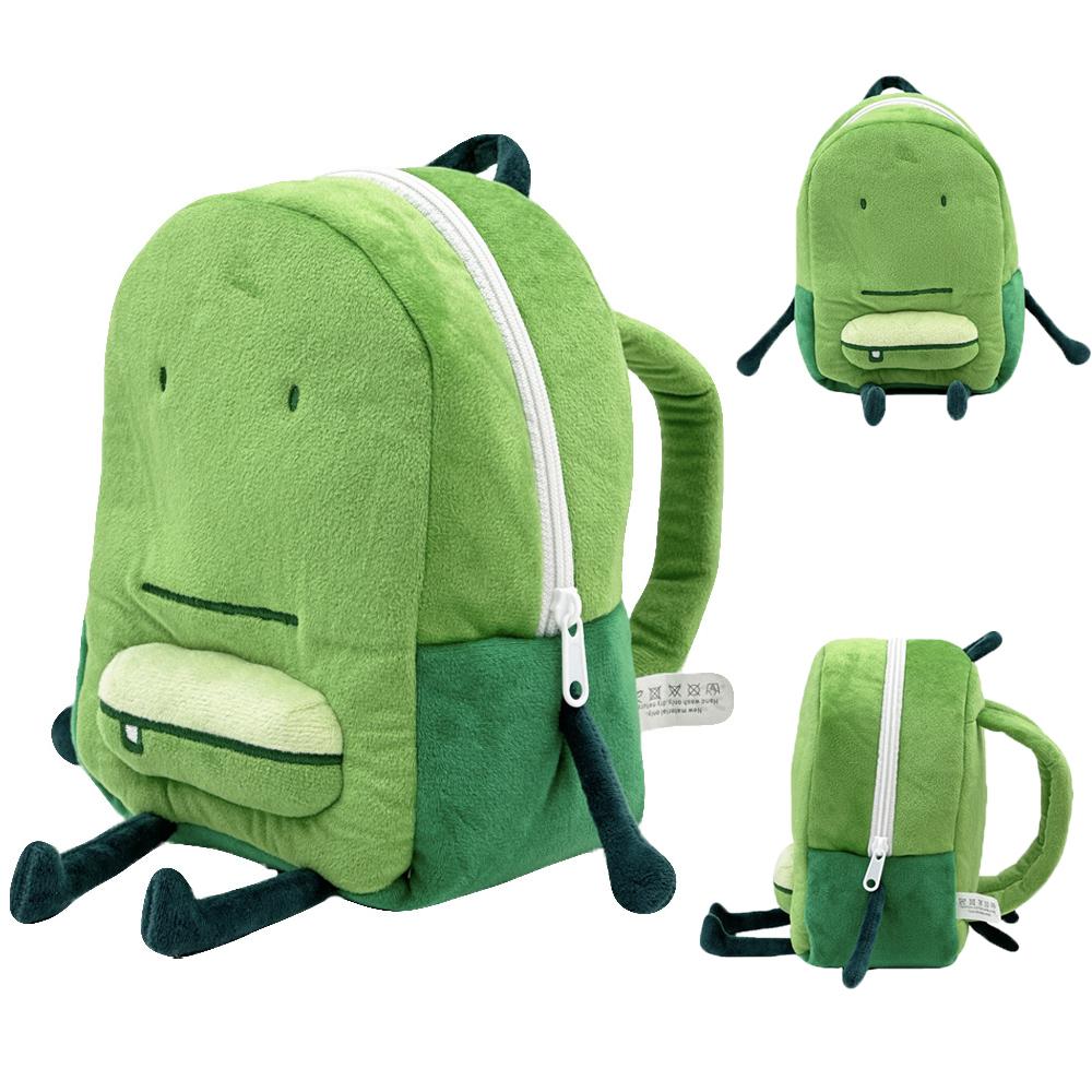 Cartoon Liam Plush Backpack Stuffed Green School Bag Shoulderbag Anime Cute Shoppingbag for Fans Kids Birthday Christmas Gift