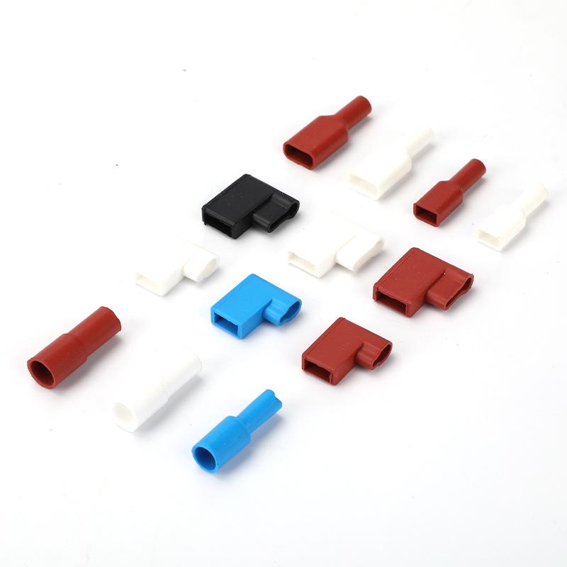Flame Retardant Silicone Terminal Shroud 6.3mm Flag Straight Flat Crimp Female Insulated