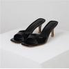 Dames Nye Høyhælte Tøfler Firkantet Tå Slank Hæl Moteriktig Kul Pluss Størrelse Ett Ord Sexy Sandaler for Damer