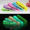 The Dark Luminous Rubber Bracelets Basketball Wristband Silicone Sweat Band Never Give Up Bracelet