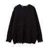 Oversized Crewneck Knit Sweater Men Women Streetwear Loose Fit Acrylic Blend Casual Pullover