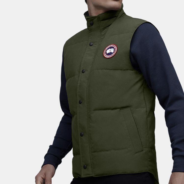 Canada Goose Garson Series Waterproof Warm Logo Single-Breasted Zipper Stand Collar Solid Color Down Vest Unisex vests Military-Green 4151M-49