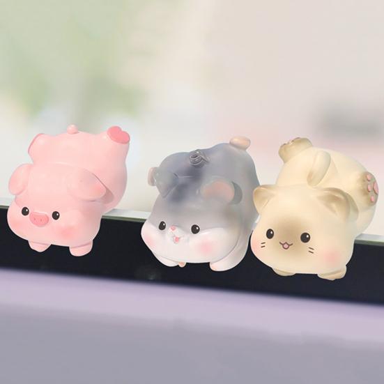 Car Ornament Cartoon Animal Car Dashboard Decoration Rabbit Duck Frog Dog Design Car Figurine High Temperature Resistant Car Accessories