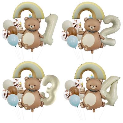 Magic Cake Bear Digital Aluminum Film Balloon Set Children'S Birthday Party Sequined Balloon Scene Arrangement