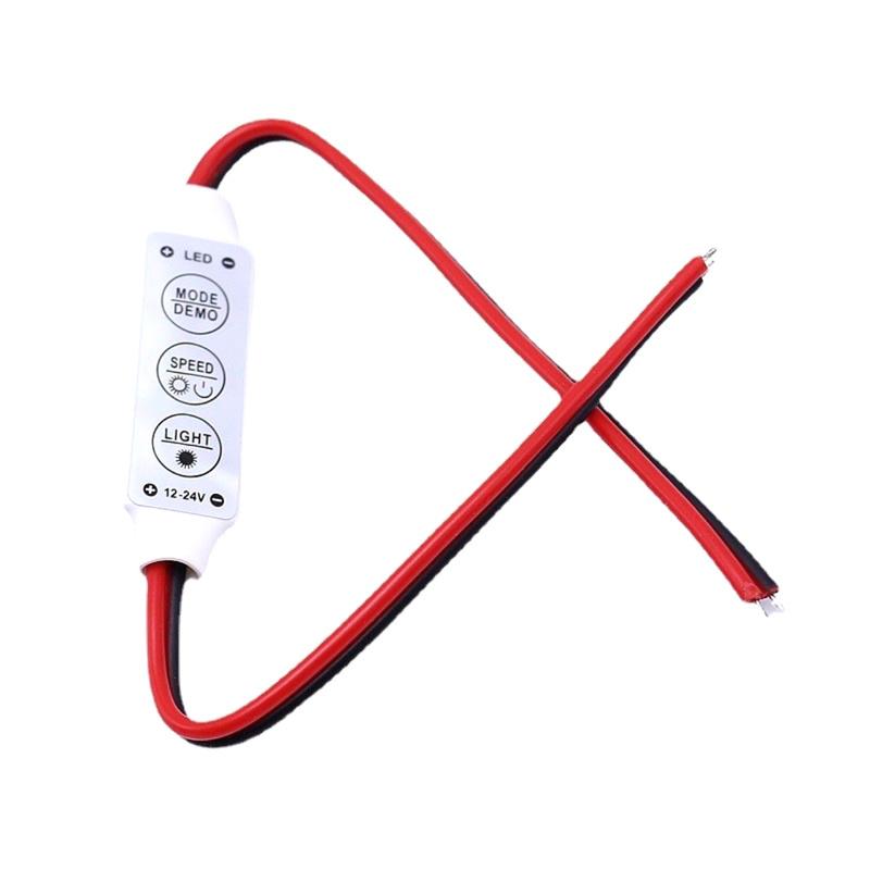 Mini Three-Key Monochrome Controller Led Strip Module 3-Key Manual Button Dimming Micro Flash Breathing Red Black