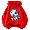 Boys Girls Long Sleeve Hoodie, Fun Half And Half Cartoon Animal Character Graphic Pullover, Lightweight Sweatshirt for School Daily Wearing.