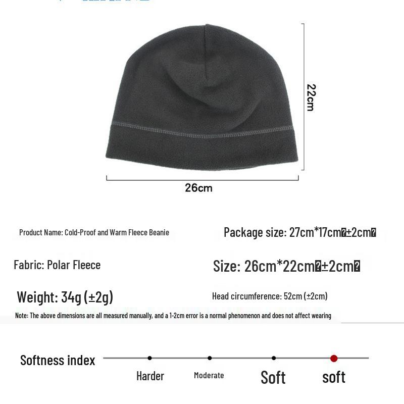 Weiche winddichte Mütze mit Fleecefutter für Herbst-/Winter-Outdoor-Aktivitäten